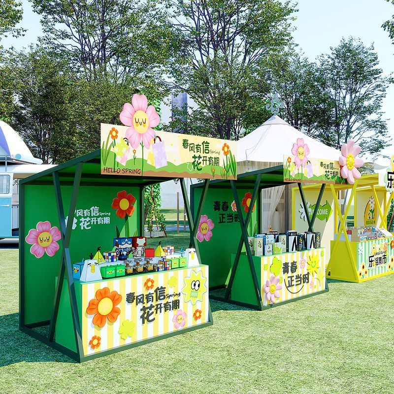 Snacks Food Stall - Outdoor square stall rack market merchandise