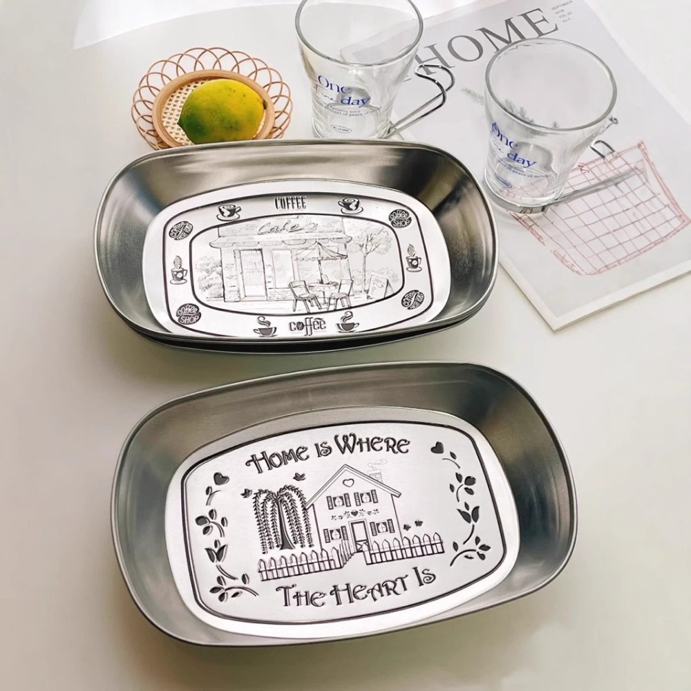 2PCS Vintage American Tin Tray - Food And Snacks For Picnic recension och pris