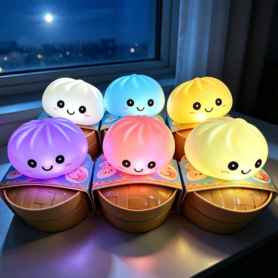 Aesthetic LED Bun Night Light, - Food Grocery Snacks recension och pris