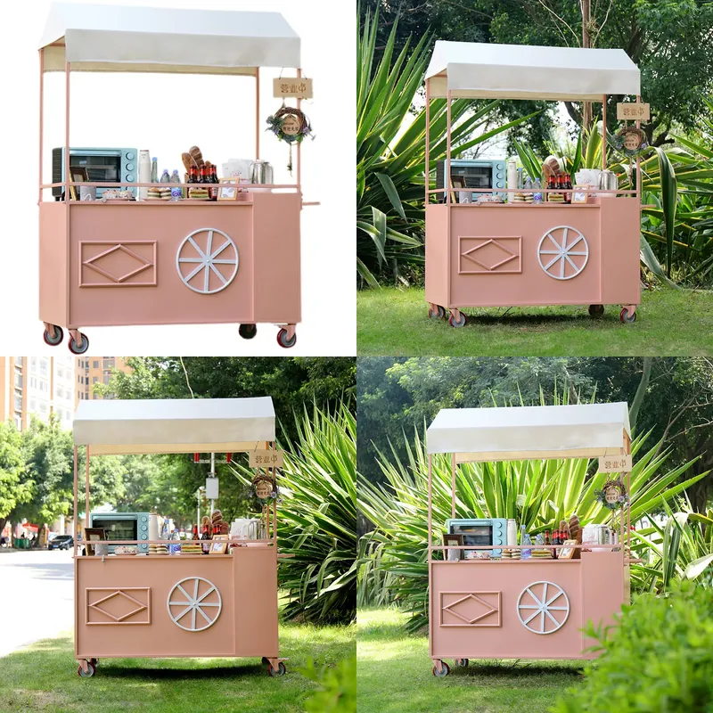 Mobile Hand Push Snack Cart Ou - Snacks Food Stall recension och pris