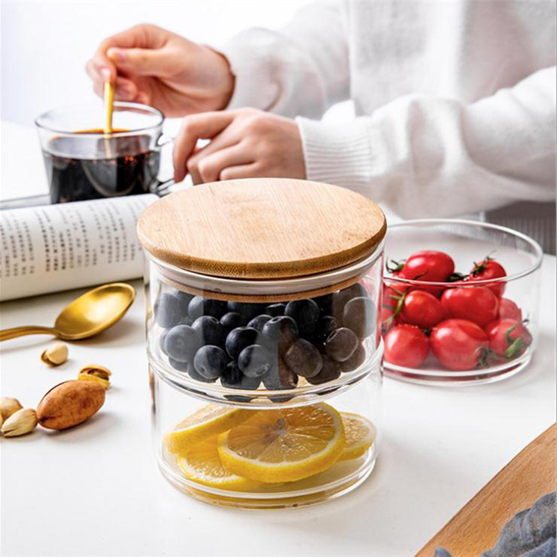 Mini Glass Bowl with Bamboo Ai - Baby Food Snacks Yogurt recension och pris