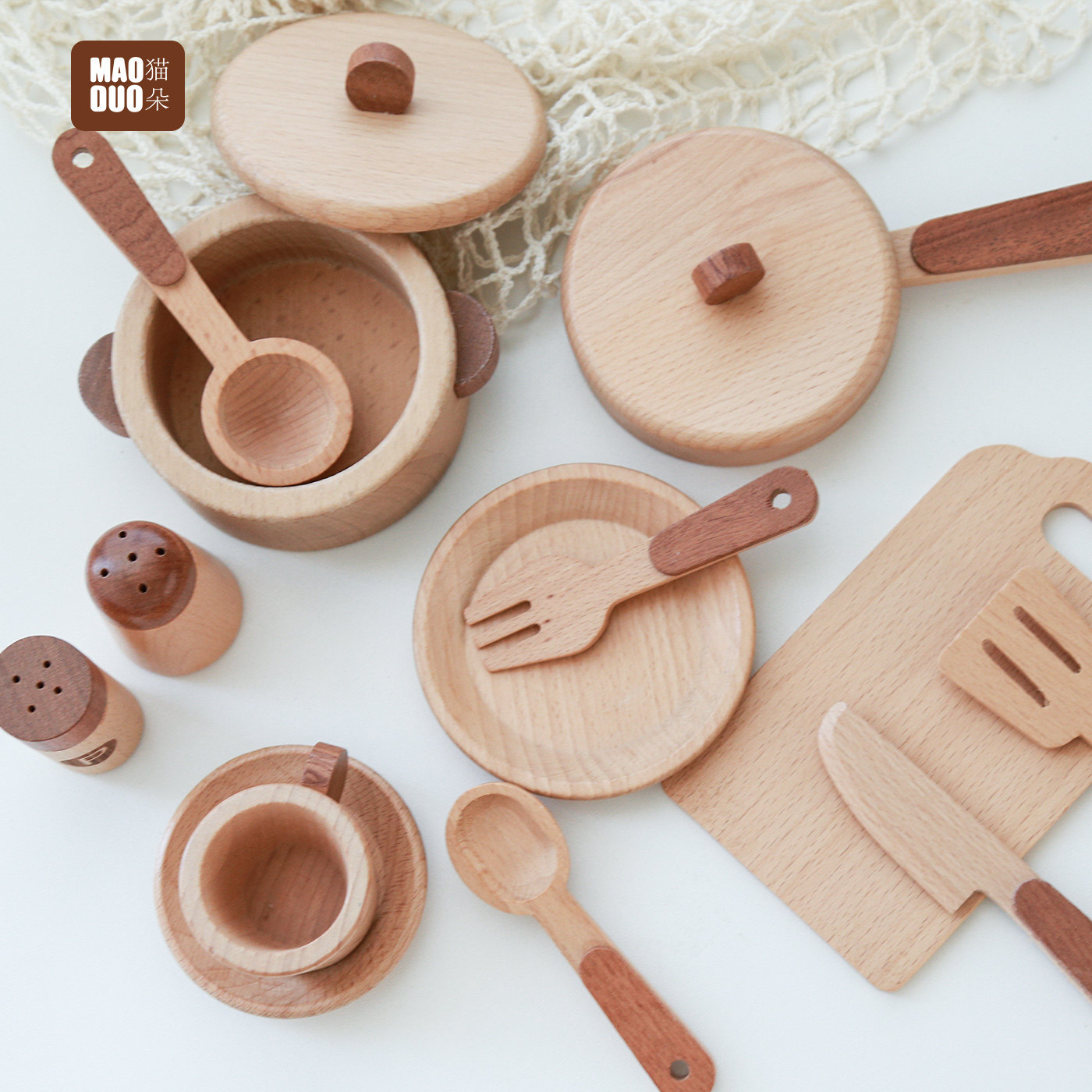 Maoduo Toys Beech Wooden Kids  - Food Grocery Snacks recension och pris