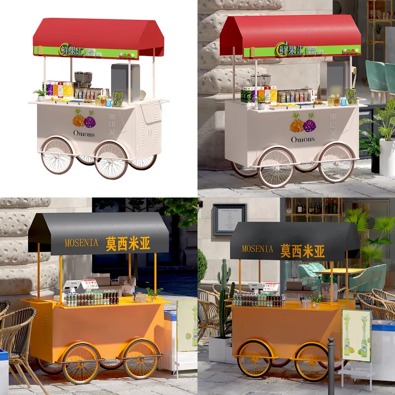 Portable Wrought Iron Food Car - Snacks Food Stall recension och pris