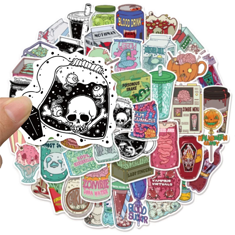 50PCS Zombie Food Stickers Cut - Zombie Snacks recension och pris
