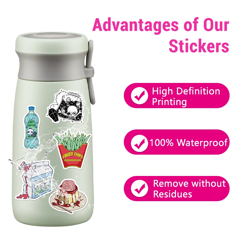 50PCS Zombie Food Stickers Cut - Zombie Snacks recension och pris