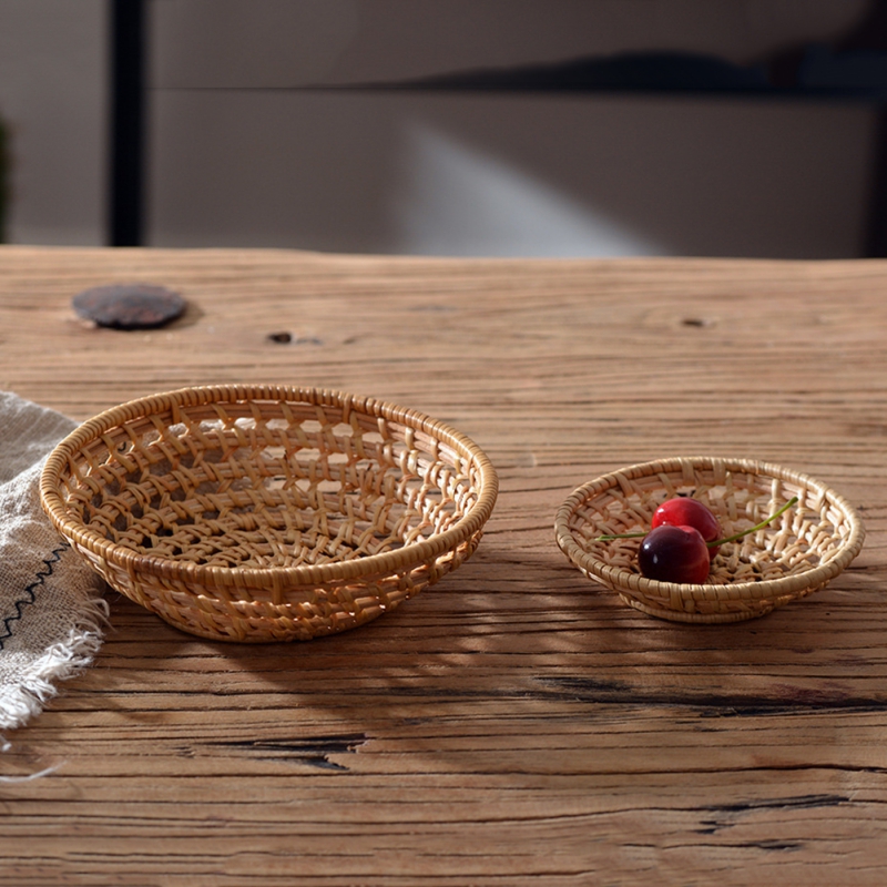 Round Bamboo Rattan Tray, Hand - Food And Snacks For Picnic recension och pris