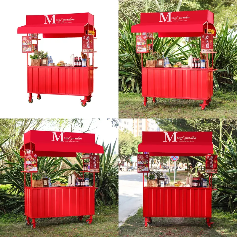 Wrought Iron Food Cart Outdoor - Snacks Food Stall recension och pris