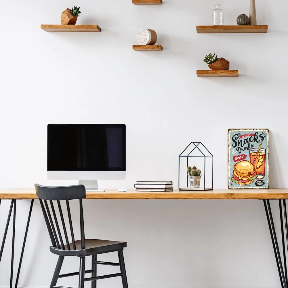 Vintage Food Metal Sign, 12x8  - Food Snacks Easy recension och pris