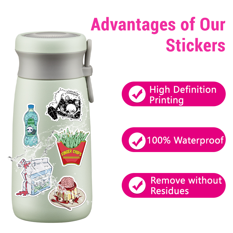 50PCS Zombie Food Stickers Cut - Zombie Snacks recension och pris